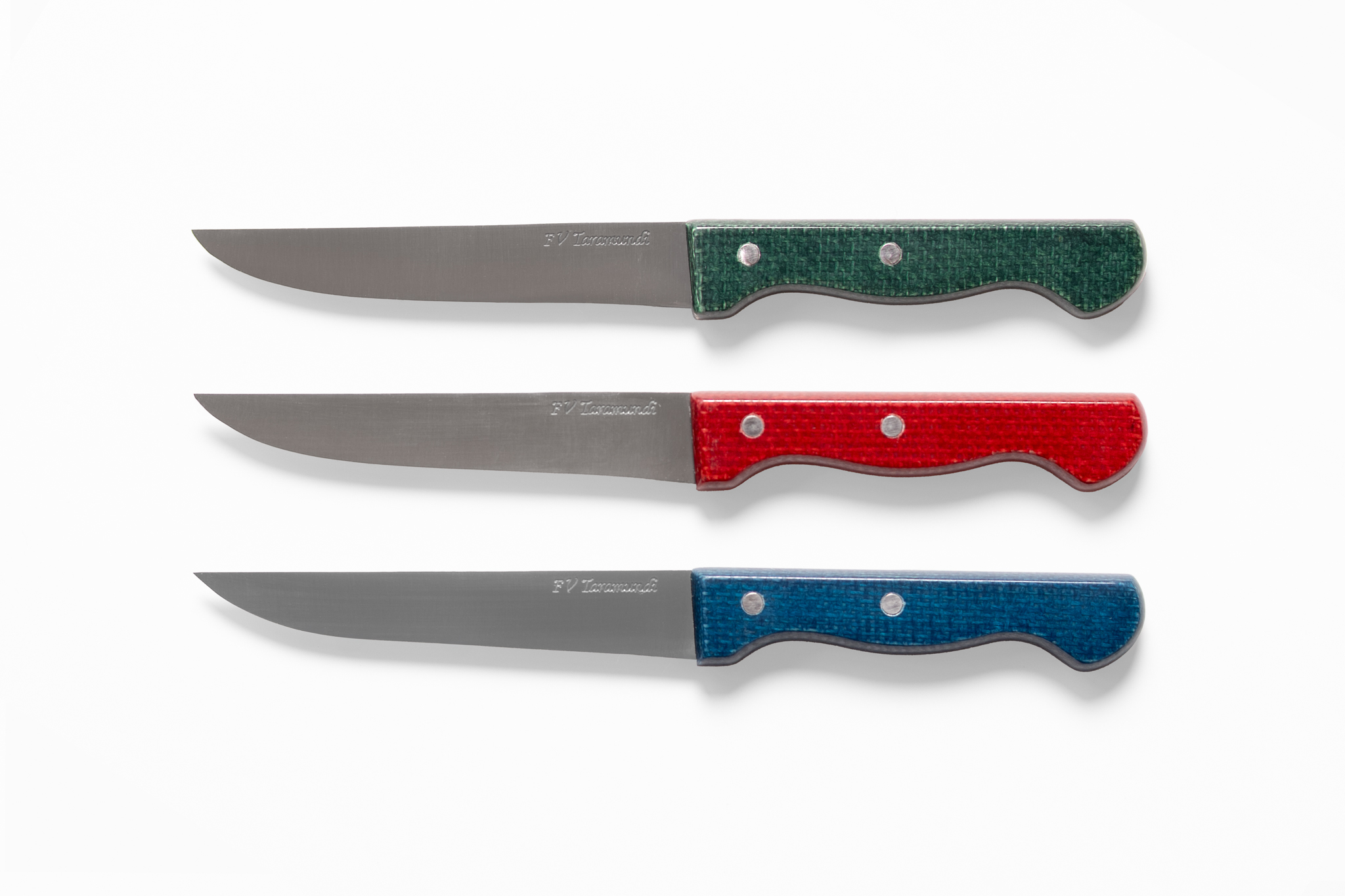 Cuchillo mesa yute tres colores foto horizontal