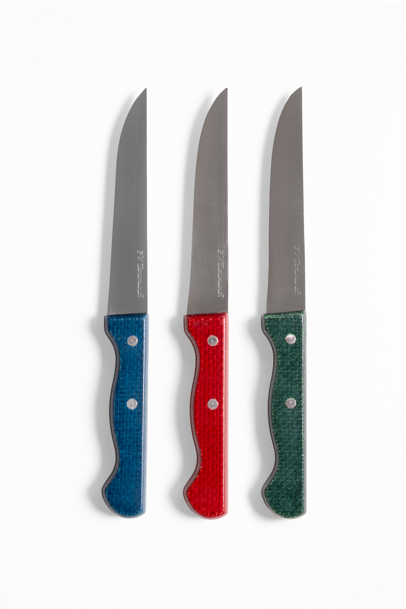 Cuchillo mesa yute tres colores foto vertical