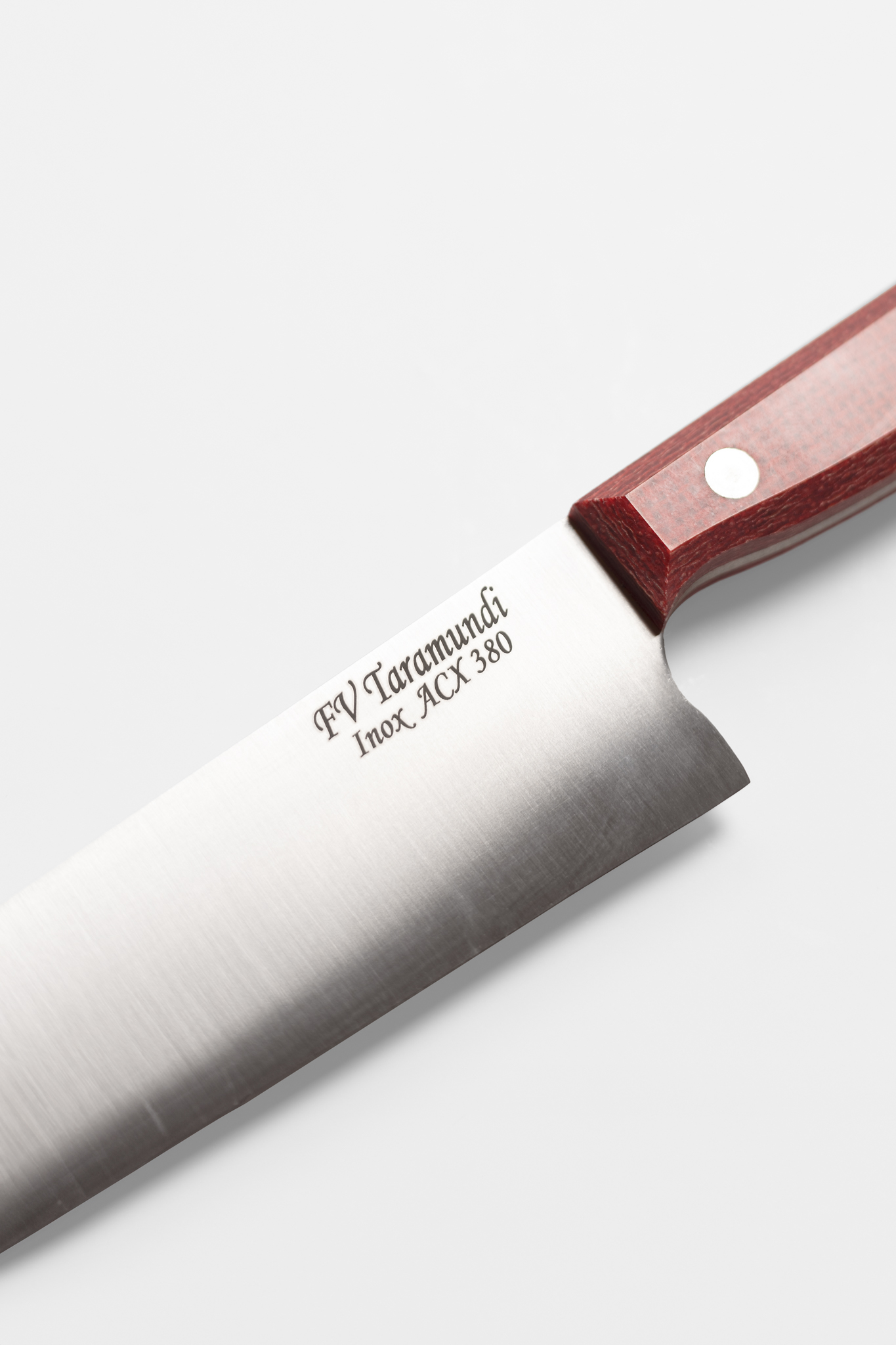Detalle marca FV cebollero yute rojo